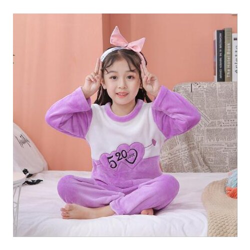 Flannel Children Animal Pijama Full Sleeve Pajamas For Girls Boys Warm Homewear Pyjama Suit Teenages Sleepwear Night Clothes Set