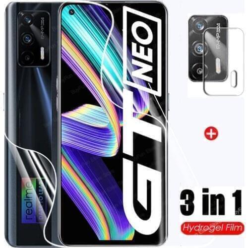 3 in 1 Hydrogel Film For Oppo Realme GT Neo Back Lens Screen Protector For Oppo RealmeGT Neo 6.43'' Protective Film Not Glass
