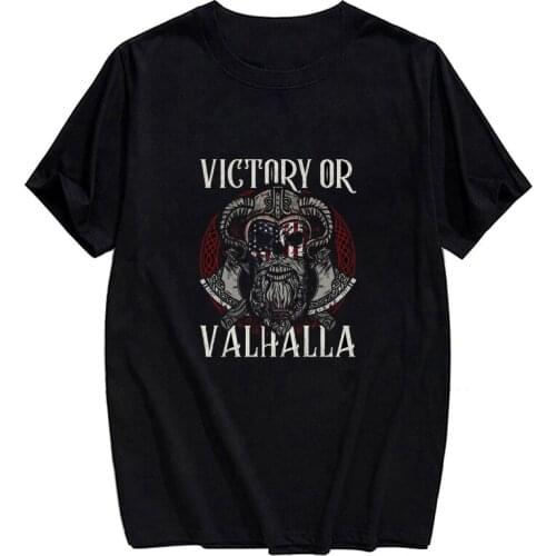 Viking Warrior Cotton T-shirt Fashion Summer Funny Short Sleeve Harajuku Style T-shirt Casual Hip Hop Tops Clothes Drop Shipping