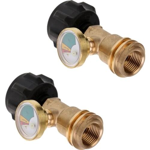 2pcs Propane Tank Gauge Level Indicator Leak Detector Gas Pressure Meter for RV Camper, Cylinder, Gas Grill, Heater