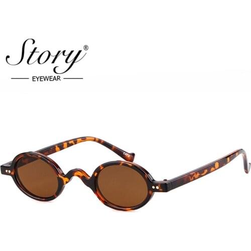 STORY 2018 Fashion Small Round Sunglasses Women Men Vintage Retro Skinny Frame Round 90S Sun Glasses Slim Shades Female