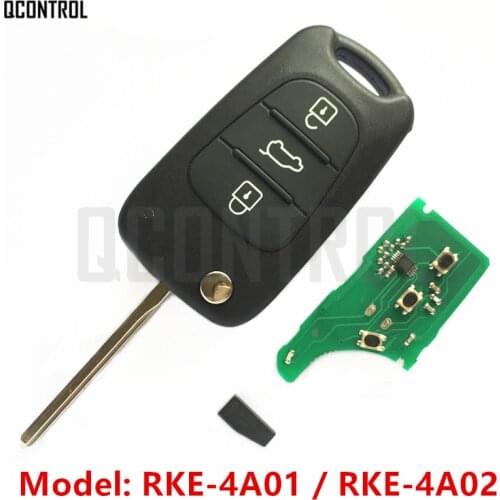 QCONTROL Remote Car Key 433MHz for KIA RKE-4A01 or RKE-4A02 K2/Rio/K3/Forte/Cerato/K5/Optima/Sportage/Carens/Rondo/Sorento/Soul