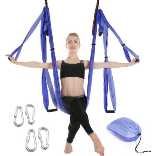 15 Color 6 Handles Anti-gravity Aerial Yoga Hammock Set Multifunction Yoga Belt Flying Yoga Inversion Tool with Carry Bag