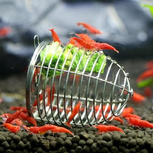 Shrimp Pet Feed Ornaments Durable Vegetable Feeding Cage Basket for Aquatic Pets Stainless Steel Aquarium Crystal Shrimp Feeder