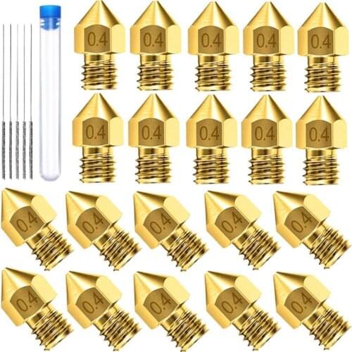 25Pcs 3D Printer Nozzles Cleaning Kit MK8 0.4mm Brass Nozzles Steel Needles Set