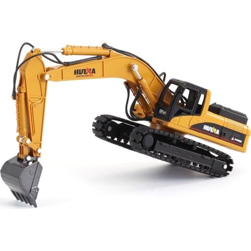 HUINA 1611 1/50 Scale Alloy Excavator Model Engineering Digging RC Car huina 1612 for Kids Boys Toys