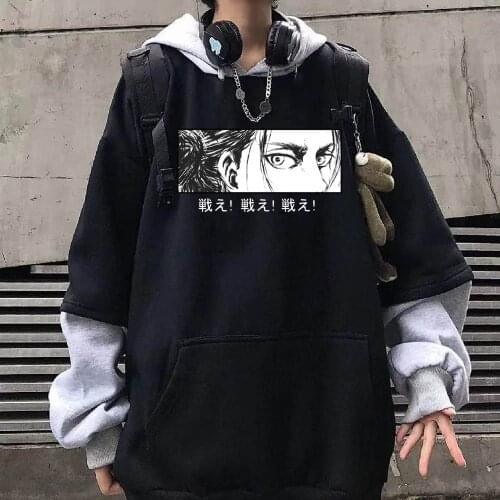 New Anime Attack on Titan Eyes Printing Hoodies Pullover Sweatshirt Harajuku Hip Hop Thin Clothing