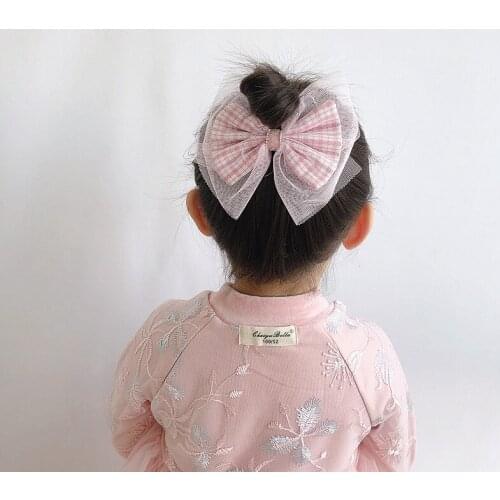 2020 New College Style Hairpin Double Mesh Gauze Bow Girl Hair Accessories