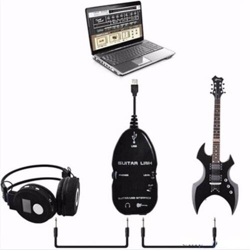 Wholesale Hot Guitar Cable Audio USB Link Interface Adapter For MAC/PC Music Recording Accessories For Guitarra Players Gift