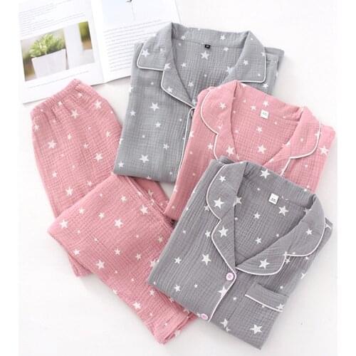 Fdfklak Pajamas For Couple Cotton Sleep Clothes For Home 2020 Suit Women Autumn Pijama Long Sleeve Nightwear Pyjamas Sets
