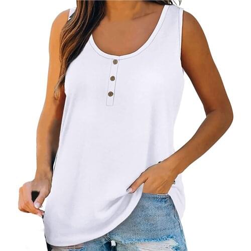 Plus Size Womens Tops And Blouses Fashion Womens Solid Sleeveless Button Self Cultivation Blouse Top Blusas Mujer De Moda 2021