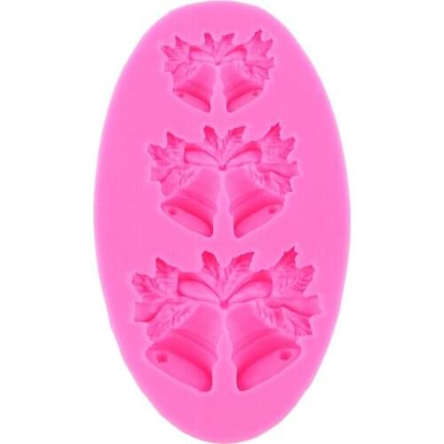 Chrismas Bells Shaped Silicone Molds Chocolate Candle Cookie Mould Cake Decorating Tools E588