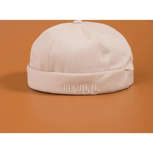 Dull Embroidery Men Street Casual Docker Sailor Biker Hat Loop Beanie Brimless Cap Fashion Unisex Pumpkin Navy Beanies Women Hat