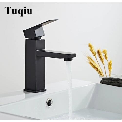 Bathroom Basin Faucet Black Baking 304 Stainless Steel Sink Mixer Tap Hot & Cold Sink Faucet Bathroom Lavotory Faucet