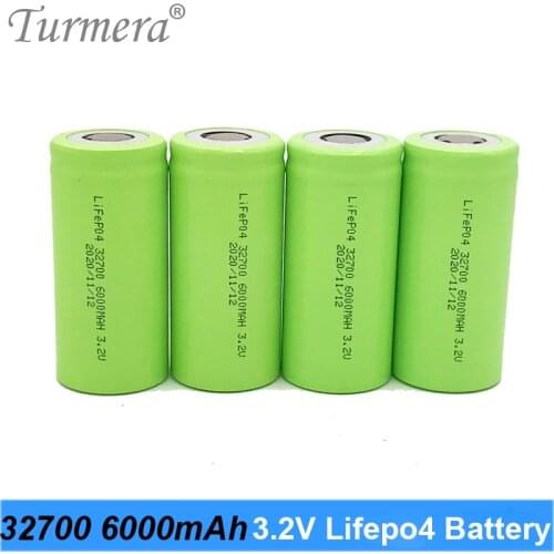 Turmera 3.2V 32700 Lifepo4 Battery 6000mAh 33A 55A High Current for for Solar Panel and Electric Boat Uninterrupted Power Supply