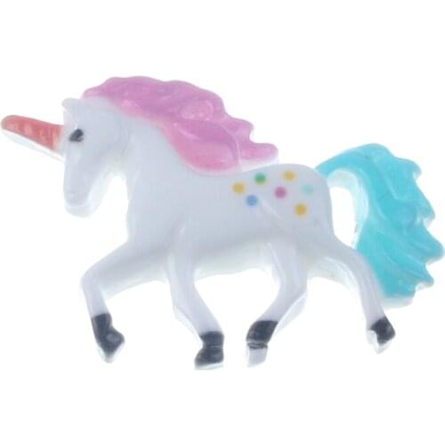 20pcs Colorful Resin Unicorn Decoration Flatback Cabochon Embellishment For Scrapbook DIY Accessoris