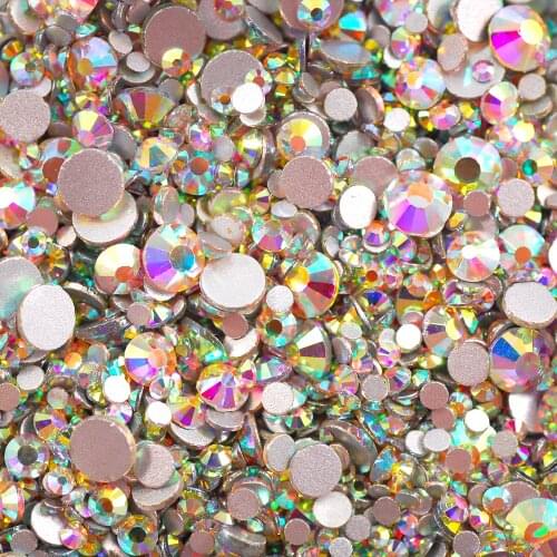 High Quality Super Shiny Nail Art Rhinestone White Crystal Clear AB Color Non Hotfix Flatback Crystal Strass Stones