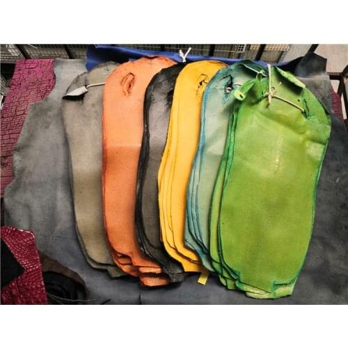 1pcs Thailand Multi Color Pearl fish skin material whole devil fish skin DIY wallet strap short leather clip material 20X40cm