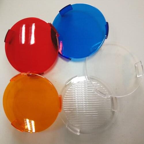 2pcs/lots PC Material Cover Clear Cover / Amber Cover / Red Cover / Blue Cover For 4.7" Inch Round Led Cannon lights
