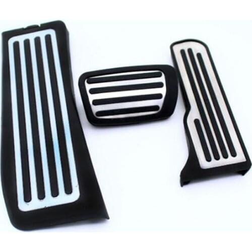 3pcs No Drill Gas Fuel Brake Footrest Foot Pedal Plate Cover For Cadillac ATS ATS-V Sedan / Coupe 2013 2014 2015 2016