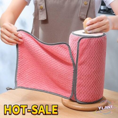 5pcs Household Kitchen Rags Gadgets Microfiber Towel Cleaning Cloth Non-stick Oil Thickened Cleaning Cloth Can Absorb Washing