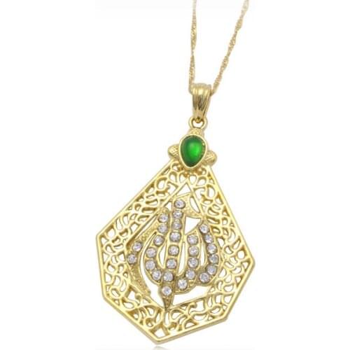 Allah muslim crystal fashion pendant & necklace for women & men, charm Islam Gift & Jewelry