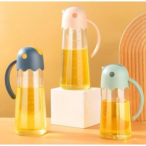 Oil Dispenser Auto Flip Non-drip Glass Leak Proof Cute Bird Shape Condiment Container for Kitchen