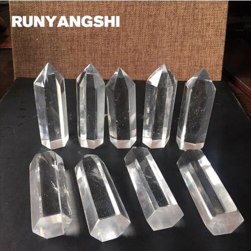 White Crystal Pillar Tansparent 1 Tip Stones and Minerals High Quality Wholesale Factory Stone Runyangshi ZB22