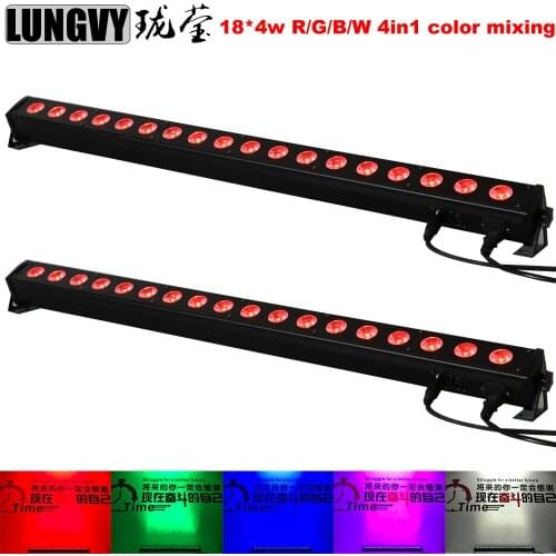 Free Shipping 2pcs/Lot 1 Meter Length Linear 18X4W RGBW 4in1 Multi Color Indoor Wash Light Led Wall Washer Light
