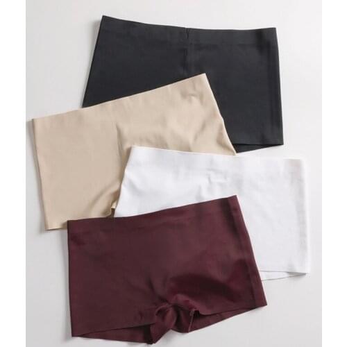 Seamless Ice Silk One-piece Boyshort For Women Sexy Mid High Waist Solid Color Panties 2019 Summer Hot Sale Lingerie For Female