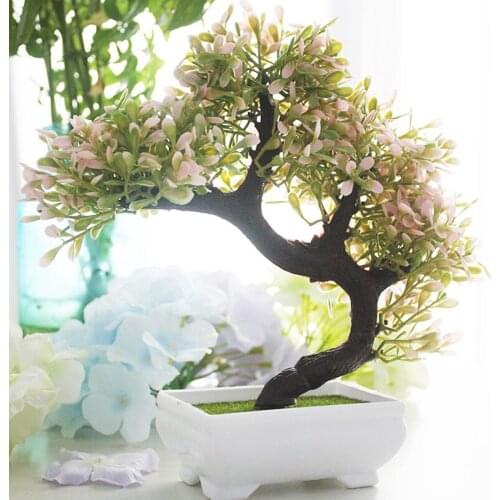 Simulation Plants Pine Trees Bonsai Artificial Flower Potted Fake Flowers for Wedding Christmas Home Decoration