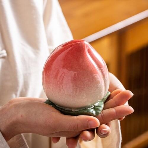 Ceramic Simulation fairy peach Sealed Jar Mini Ornaments Creative Modern Home Decoration Crafts Living Room Cabinet Furnishings