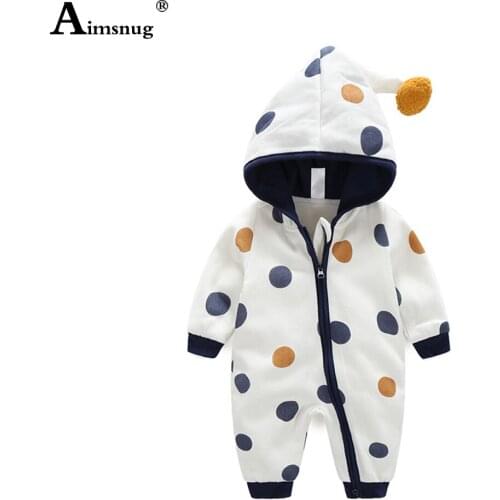 Children Toddler Sweet Hooded Rompers Girls Infant Clothing 2021 Autumn Irregular Zipper Overalls Kids Patchwork Dot Bodysuits