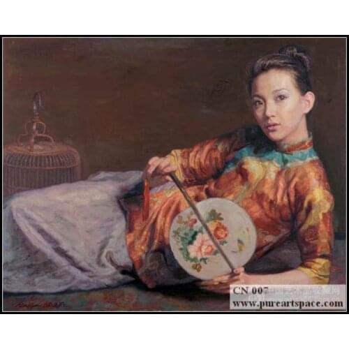 Beautiful Chinese oil paintings hand painted lady portrait painting canvas Museum quality reproduction