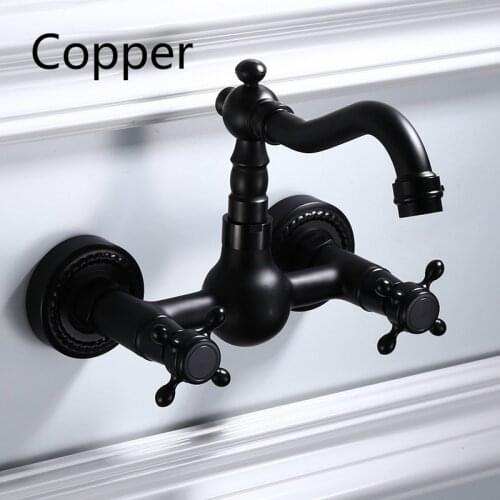 Brass Classical Style Ktichen Faucet Wall Mounted Bathroom Retro Basin Faucet Mixer Kitchen Faucet Accessories