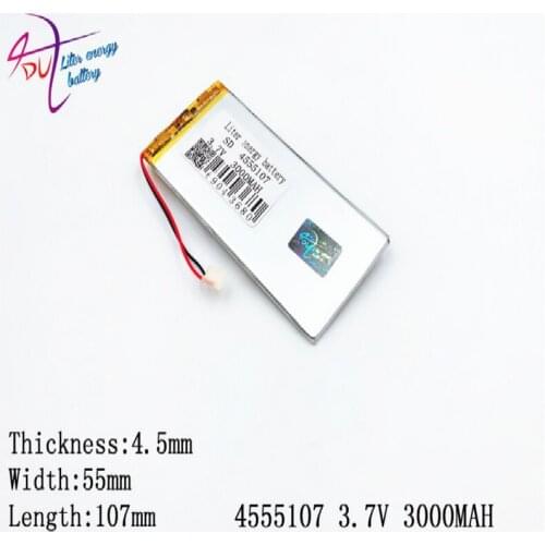 Liter energy battery 4555107 tablet battery 4555105 3.7V 3400mAh Tablet For GPS DVD DVR Power bank Tablet PC