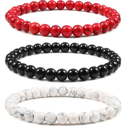 Minimalist Natural Stone 6mm Beaded Bracelet Buddha Rosary Yin Yang Bangles Yoga Charm Meditation Jewelry Gift Armband Pulseras