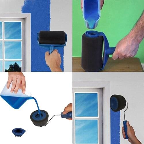 Multifunctional Wall Decorative Paint Roller Corner Brush Handle Tool DIY Household Easy To Operate Painting Brushes Kit