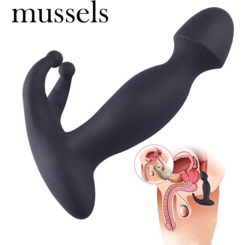 Mussels Male Butt Plug Bullet Vibrator Silicone Anal Vibrator Men Prostate Massage Masturbator Anal Sex Toys for Men Gay