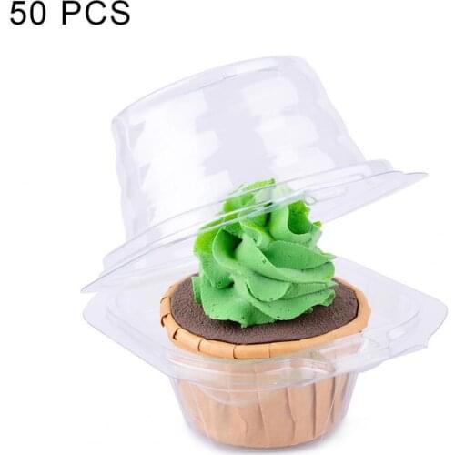 NEW 50pcs Clear Plastic Single Cupcake Cake Case Muffin Dome Holder Box Container for kitchen accessories