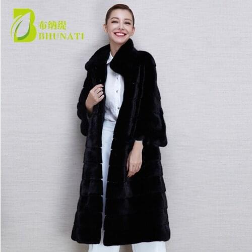 2018 Winter New Thick Warm Women Fur Coat High Quality Long Faux Mink Fur Coat Long Sleeve Black Parka Jacket Overcoat