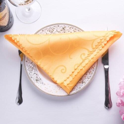 New Polyester Table Napkins Hemstitched Square Napkins Handkerchief Wedding Birthday Party Home Hotel Cocktail Tea Table Decor