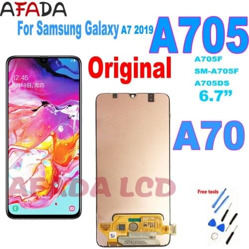 Original 6.7" A70 lcd For Samsung galaxy A70 2019 A705 A705F SM-A705F LCD Display Touch Screen Digitizer Assembly Replacement