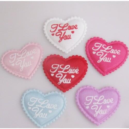 PANNWG 35MM Heart Shape Printed appliques Love 100pcs DIY scrapbook Home wedding occasion DIY craft ornament