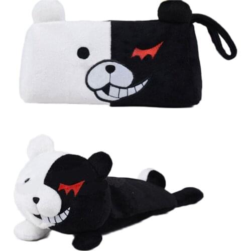 MeetLife Monokuma Pencil Case Anime Danganronpa Holder Bag Pen Organizer Pouch Stationery Makeup Bag for School