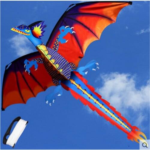 Hot 3D Dragon Kite Single Line With Tail Kites For Adult Kite Flying Outdoor Sports 100m Kite Line dinosaur New