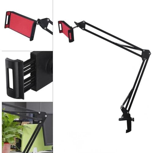 Portable Flexible Mobile Phone Tablet Stand Holder Long Arm for Lazy Bed Desktop Clip Metal Bracket
