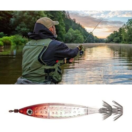 10.5cm Fishing Lure Hard Attractive ABS Artificial Bait Squid Jigging for Angling Hard Bait Wobblers Plastic Fishing Tackle