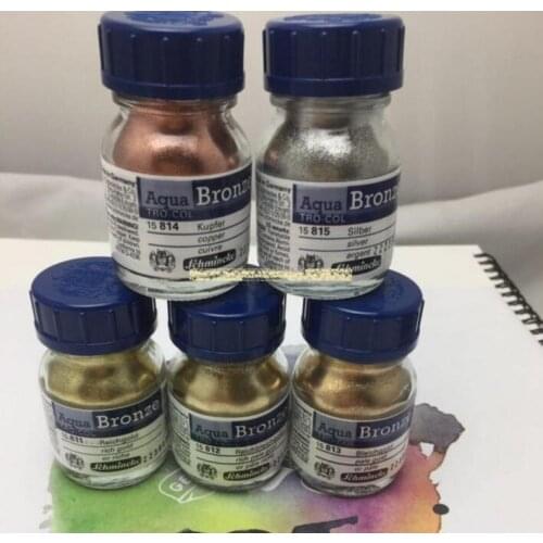 Schmincke Aqua Bronze TRO-COL Gold Silver Paint Medium 20ml