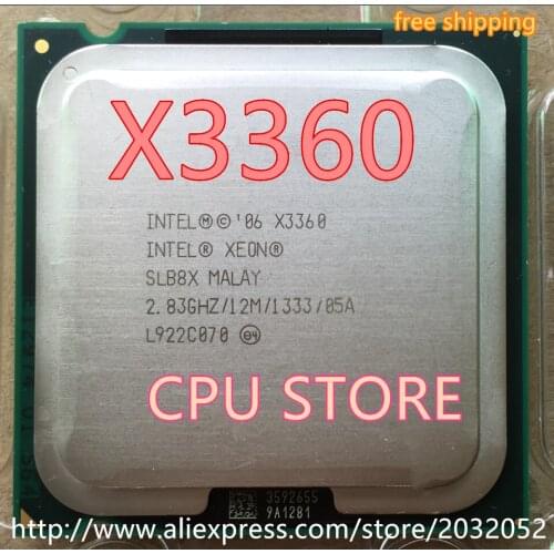 Intel Xeon X3360 x3360 Quad Core 2.83GHz LGA 775 95W 12M Cache Server CPU piece